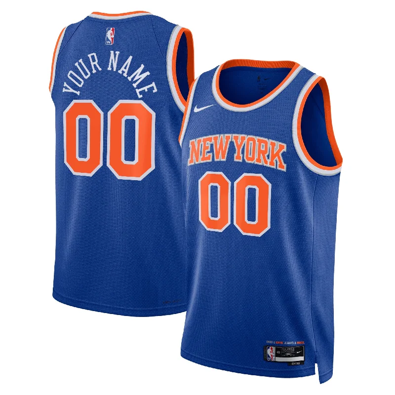 Basketball Jersey For Local Teams-New York Knicks Unisex Swingman Custom Basketball Jersey Blue - Icon Edition