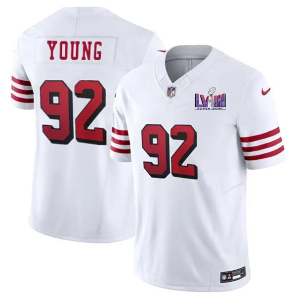 Football Jersey For Supportive Fit-Men's San Francisco 49ers #92 Chase Young New White 2024 F.U.S.E. Super Bowl LVIII Patch Vapor Untouchable Limited Football Stitched Jersey