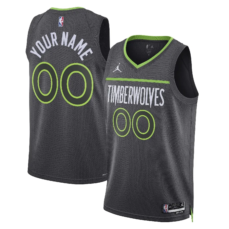 Basketball Jersey For High School Fans-Minnesota Timberwolves Jordan Brand Unisex 2022/23 Swingman Custom Basketball Jersey - Statement Edition - Black