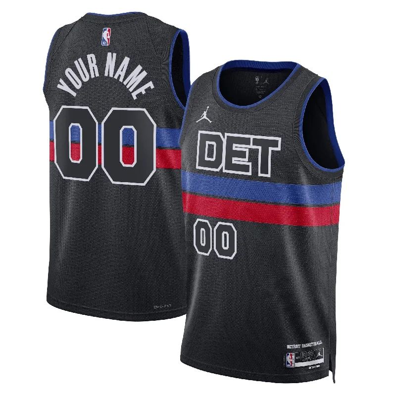 Basketball Jersey For Hot Weather-Detroit Pistons Jordan Brand Unisex 2022/23 Swingman Custom Basketball Jersey - Statement Edition - Blue