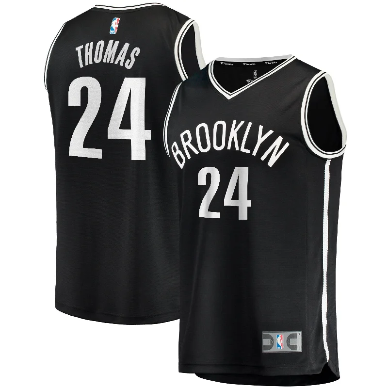 Basketball Jersey For Custom Orders-Cam Thomas Brooklyn Nets Branded Big & Tall Fast Break Player Basketball Jersey - Black - Icon Edition