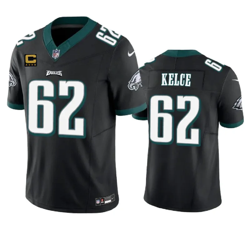 Football Jersey For High-Quality Team Customization-Men's Philadelphia Eagles #62 Jason Kelce Black 2023 F.U.S.E. With 4-Star C Patch Vapor Vapor Untouchable Limited Football Stitched Jersey