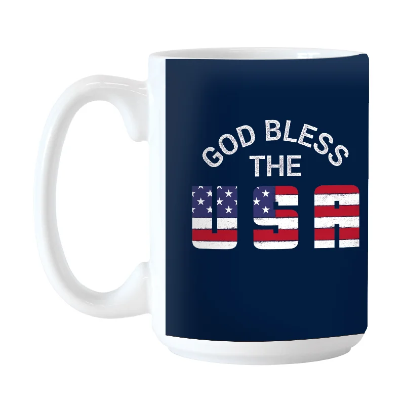 Team Mug For Softball Event Gear-Bless The U.S. 15oz Sublimated Mug