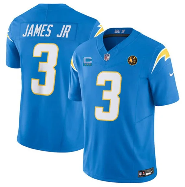 Football Jersey For Custom Fan Gear-Men's Los Angeles Chargers #3 Derwin James Jr. Light Blue 2023 F.U.S.E. With John Madden Patch Vapor Limited Football Stitched Jersey