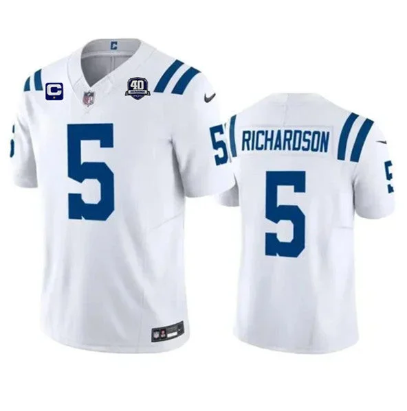 Football Jersey For Professional Fan Orders-Men's Indianapolis Colts #5 Anthony Richardson White 2023 F.U.S.E. 40th Anniversary With 1-Star C Patch Vapor Untouchable Limited Football Stitched Jersey