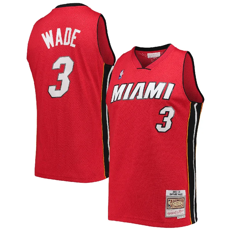 Basketball Jersey For Sports Fan Apparel-Dwyane Wade Miami Heat Hardwood Classics Swingman Basketball Jersey - Red