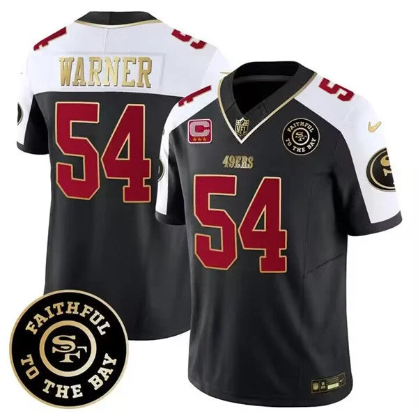 Football Jersey For Custom Apparel Orders-Men's San Francisco 49ers Active Player Custom White balck 2023 F.U.S.E. With 3-Star C Patch and Faithful To The Bay Patch Football Stitched Game Jersey