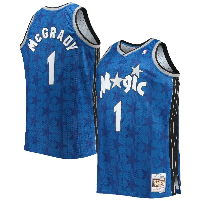 Basketball Jersey For Team Recognition-Tracy Mcgrady Orlando Magic Big & Tall 2000/01 Hardwood Classics Swingman Basketball Jersey - Blue