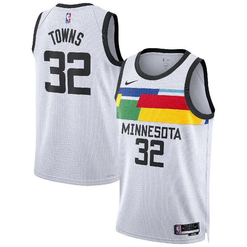 Basketball Jersey For School Fan Gear Customization-Karl-anthony Towns Minnesota Timberwolves Unisex 2022/23 Swingman Basketball Jersey - City Edition - White