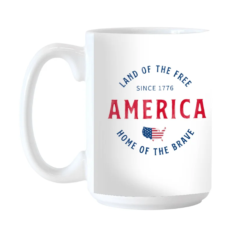 Team Mug For Event Fundraising Campaigns-Land of The Free 15oz Sublimated Mug