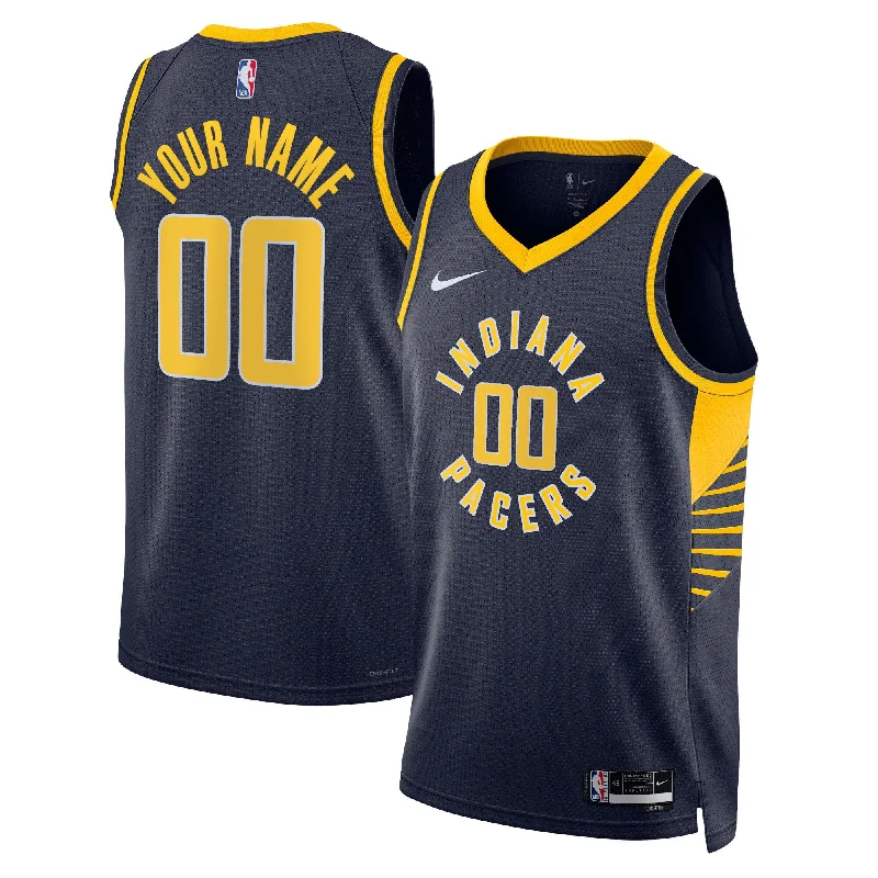 Basketball Jersey For Team Event Gear-Indiana Pacers Unisex 2022/23 Swingman Custom Basketball Jersey Navy - Icon Edition