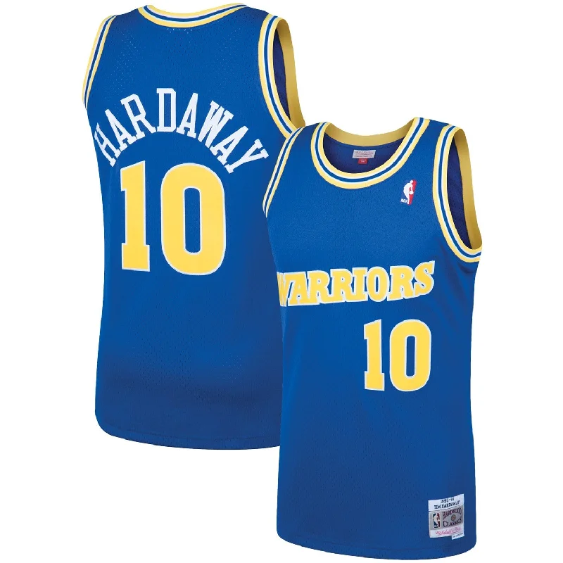 Personalized Basketball Jersey-Tim Hardaway Golden State Warriors 1990/91 Hardwood Classics Swingman Basketball Jersey - Royal