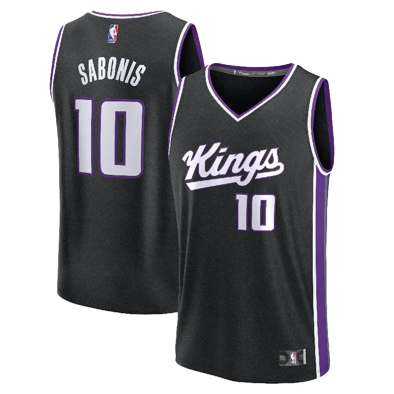 Basketball Jersey For Custom Numbering-Domantas Sabonis Sacramento Kings Branded Fast Break Basketball Jersey - Icon Edition - Black