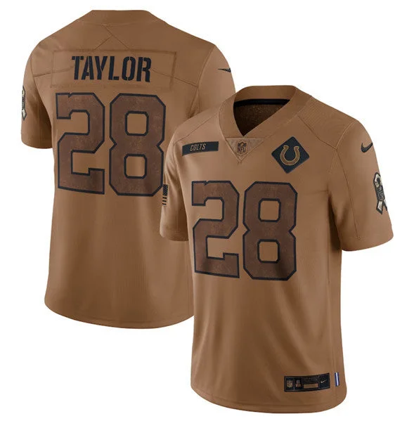 Football Jersey For Comfortable Fit-Men's Indianapolis Colts #28 Jonathan Taylor 2023 Brown Salute To Sertvice Limited Football Stitched Jersey