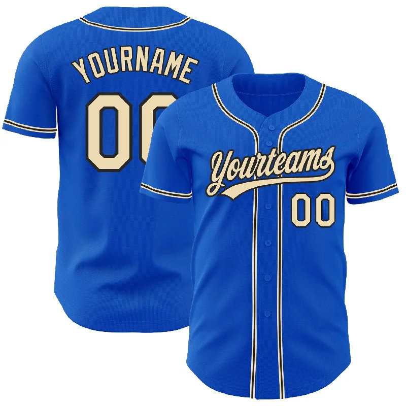 Baseball Jersey For Special Events-Custom Thunder Blue City Cream-Black Authentic Baseball Jersey