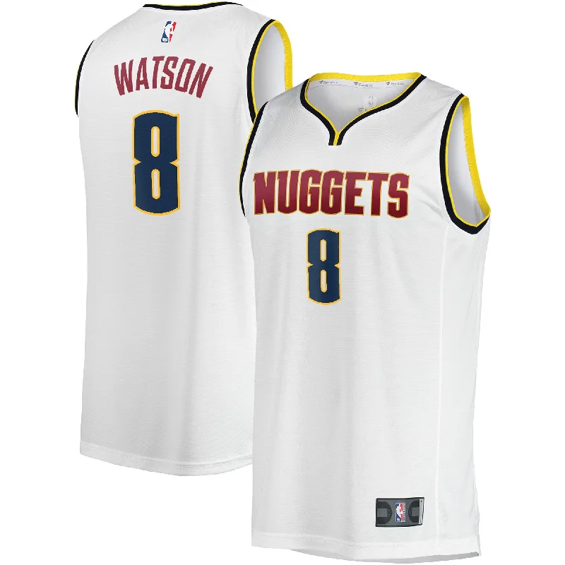 Basketball Jersey For Custom Team Designs-Peyton Watson Denver Nuggets Branded Fast Break Player Basketball Jersey - Association Edition - White