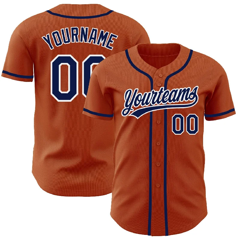 Baseball Jersey For Special Team Fundraisers-Custom Texas Orange Navy-White Authentic Baseball Jersey