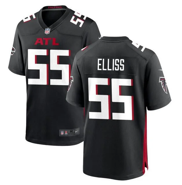 Football Jersey For Versatile Wear-Men's Atlanta Falcons #55 Kaden Elliss Black Stitched Football Game Jersey