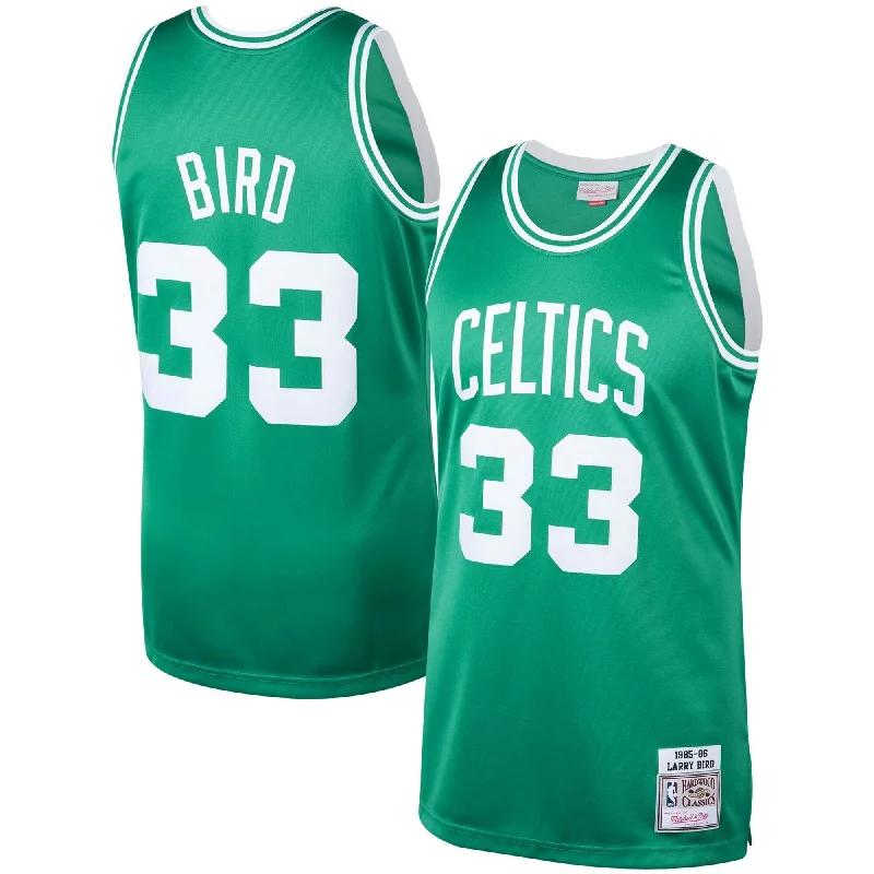 Basketball Jersey For Fan Club Apparel Customization-Larry Bird Boston Celtics 1985/86 Hardwood Classics Basketball Jersey - Kelly Green