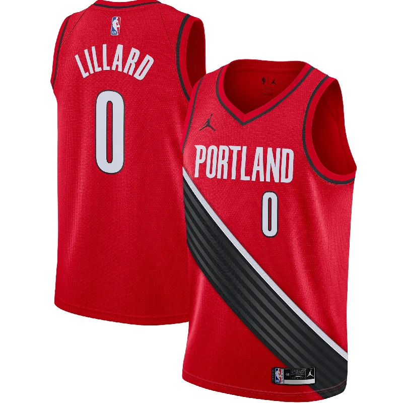 Basketball Jersey For Custom Apparel Fundraisers-Damian Lillard Portland Trail Blazers Jordan Brand 2020/21 Swingman Basketball Jersey - Statement Edition - Red