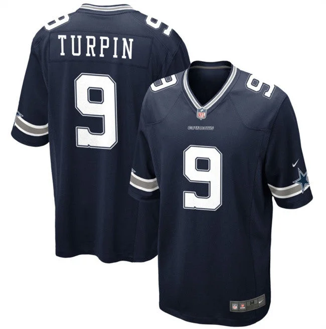 Football Jersey For College Team Orders-Men's Dallas Cowboys #9 KaVontae Turpin Navy Football Stitched Game Jersey