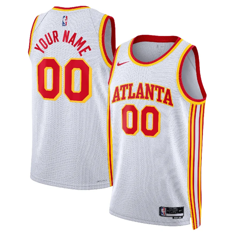 Basketball Jersey For Team Apparel Customization-Atlanta Hawks Unisex Swingman Custom Basketball Jersey White - Association Edition