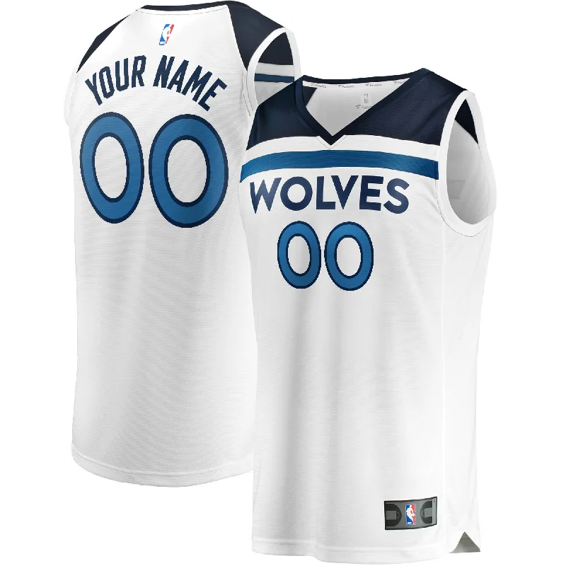 Basketball Jersey For Street Play Custom Gear-Minnesota Timberwolves Branded Fast Break Custom Basketball Jersey White - Association Edition