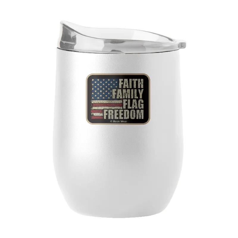 Team Mug For Personalized School Merchandise-Freedom Flag 16oz Powder Coat Curved Bev