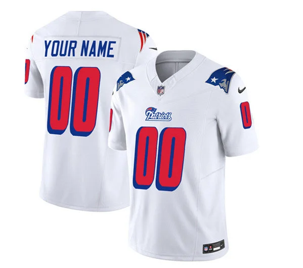 Football Jersey For Event Fundraisers-Men's New England Patriots Active Player Custom White 2023 F.U.S.E. Throwback Limited Football Stitched Jersey