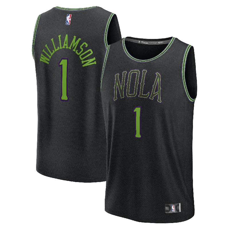 Basketball Jersey For Fan Club Apparel Customization-Zion Williamson New Orleans Pelicans Branded Fast Break Basketball Jersey - Black - City Edition