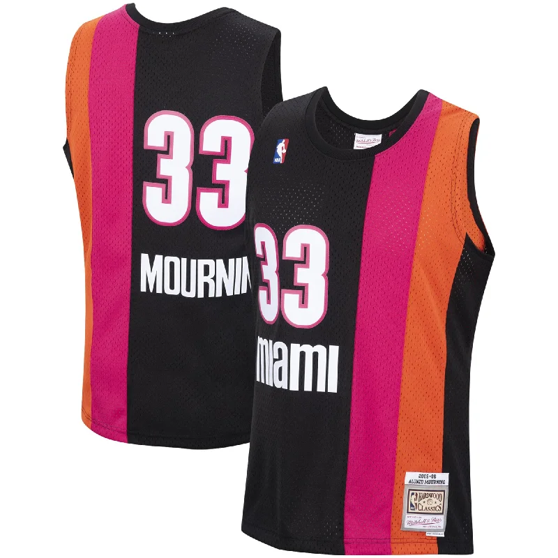 Basketball Jersey For Signature Design-Alonzo Mourning Miami Heat 2005/2006 Hardwood Classics Swingman Basketball Jersey - Black