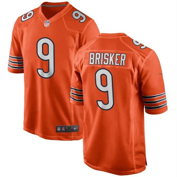 Football Jersey For Special Fan Gear Customization-Men's Chicago Bears #9 Jaquan Brisker Orange Stitched Football Game Jersey