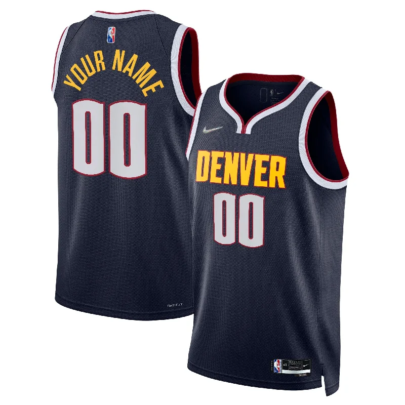 Basketball Jersey For Professional Athletes-Denver Nuggets 2021/22 Diamond Swingman Custom Basketball Jersey - Icon Edition - Navy