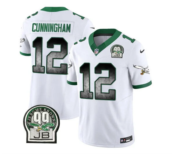 Football Jersey With Embroidered Logo-Men's Philadelphia Eagles #12 Randall Cunningham White 2023 F.U.S.E. Throwback Vapor Untouchable Limited Football Stitched Jersey