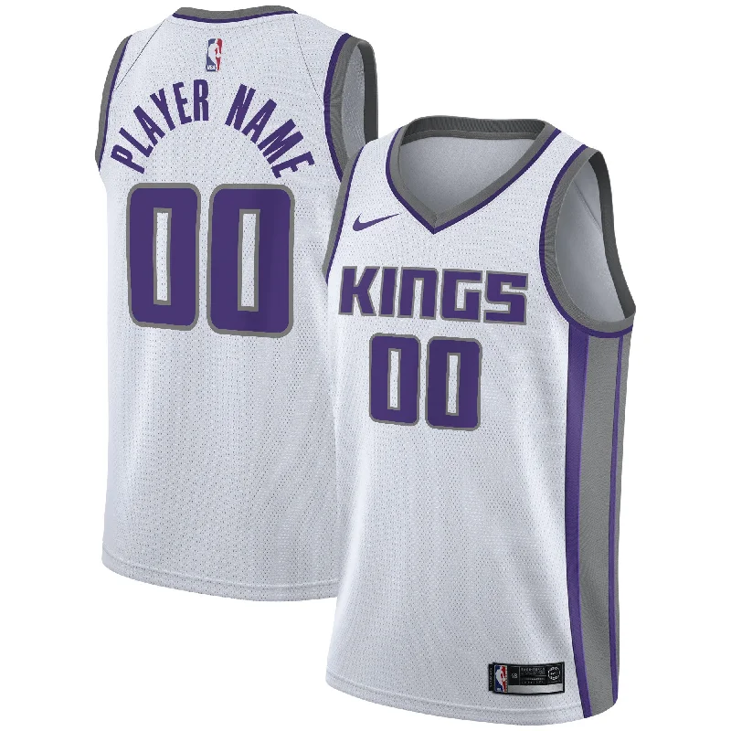 Basketball Jersey For Tournament Play-Sacramento Kings 2020/21 Swingman Custom Basketball Jersey - Association Edition - White