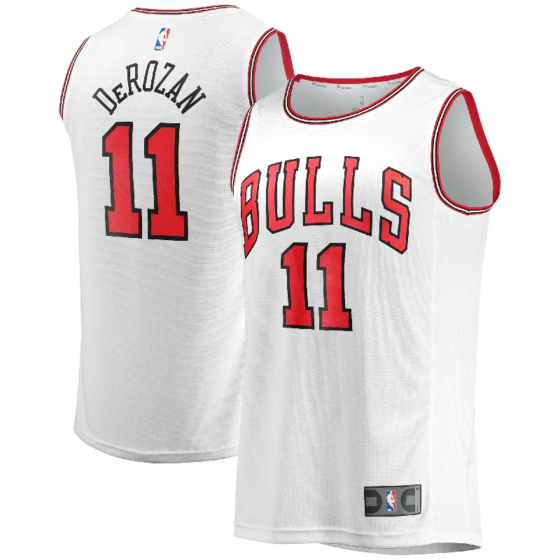 Basketball Jersey With High-Performance Fabric-Demar Derozan Chicago Bulls Branded Fast Break Basketball Jersey - Association Edition - White