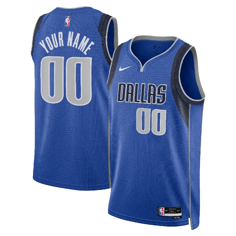 Basketball Jersey With Player-Specific Embroidery-Dallas Mavericks Unisex Swingman Custom Basketball Jersey Blue - Icon Edition