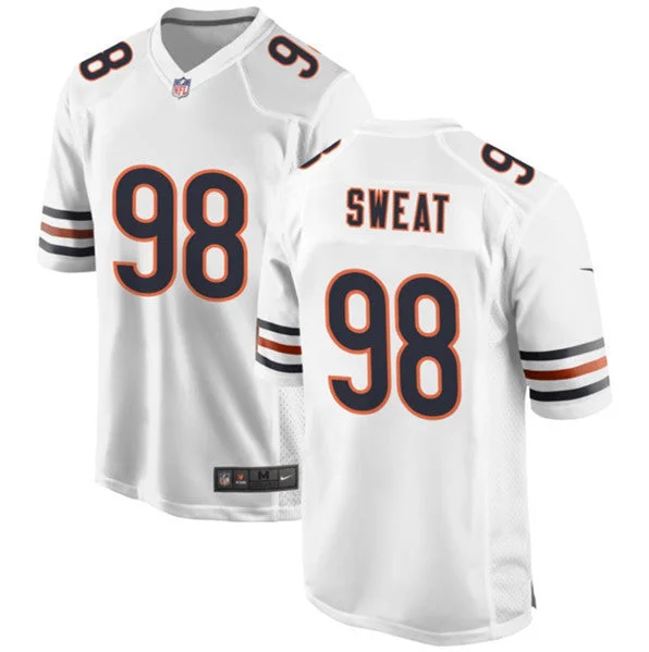 Football Jersey For Softball Team Customization-Men's Chicago Bears #98 Montez Sweat White Football Stitched Game Jersey