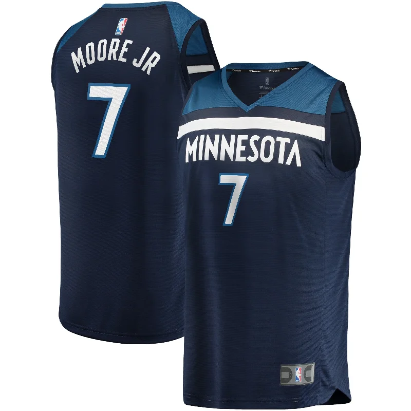 Basketball Jersey For Professional Teams-Wendell Moore Jr. Minnesota Timberwolves Branded 2022 Draft First Round Pick Fast Break Player Basketball Jersey Icon - Edition - Navy