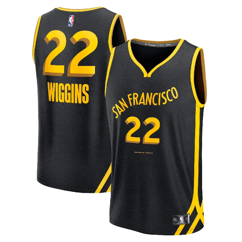 Basketball Jersey For Customized School Fan Gear-Andrew Wiggins Golden State Warriors Branded Fast Break Basketball Jersey - Black - City Edition