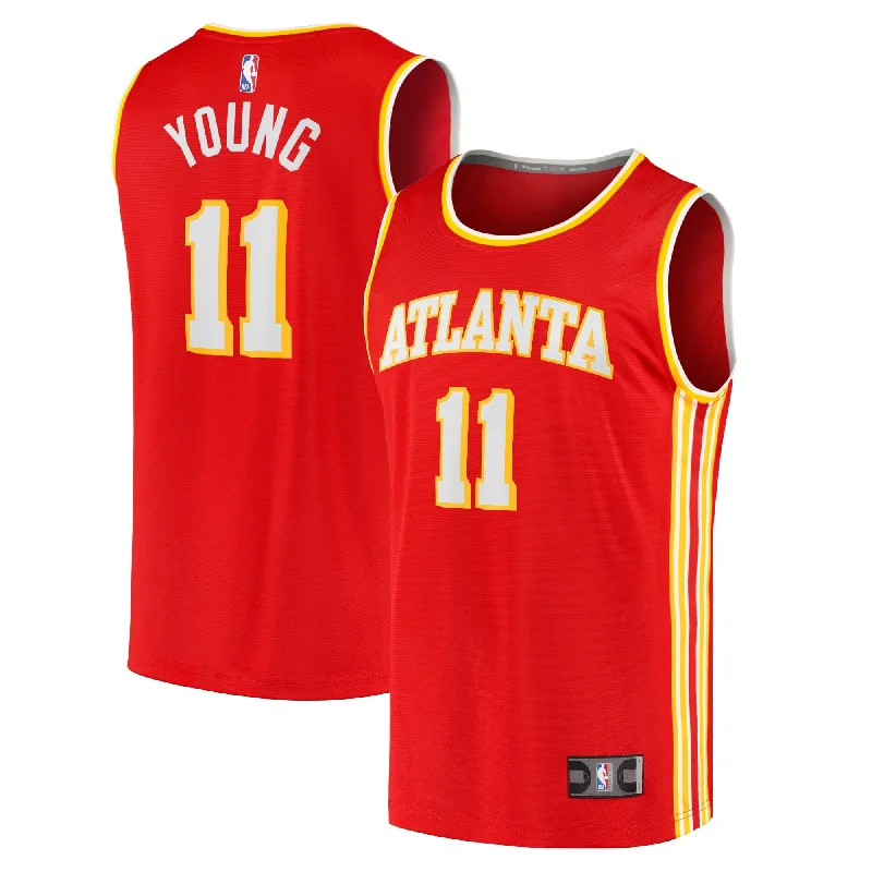 Basketball Jersey For Team Spirit Gear-Trae Young Atlanta Hawks Branded Fast Break Player Basketball Jersey - Icon Edition - Red