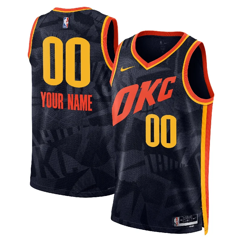 Basketball Jersey With Specialized Sizing-Oklahoma City Thunder Unisex 2023/24 Custom Swingman Basketball Jersey - Navy - City Edition