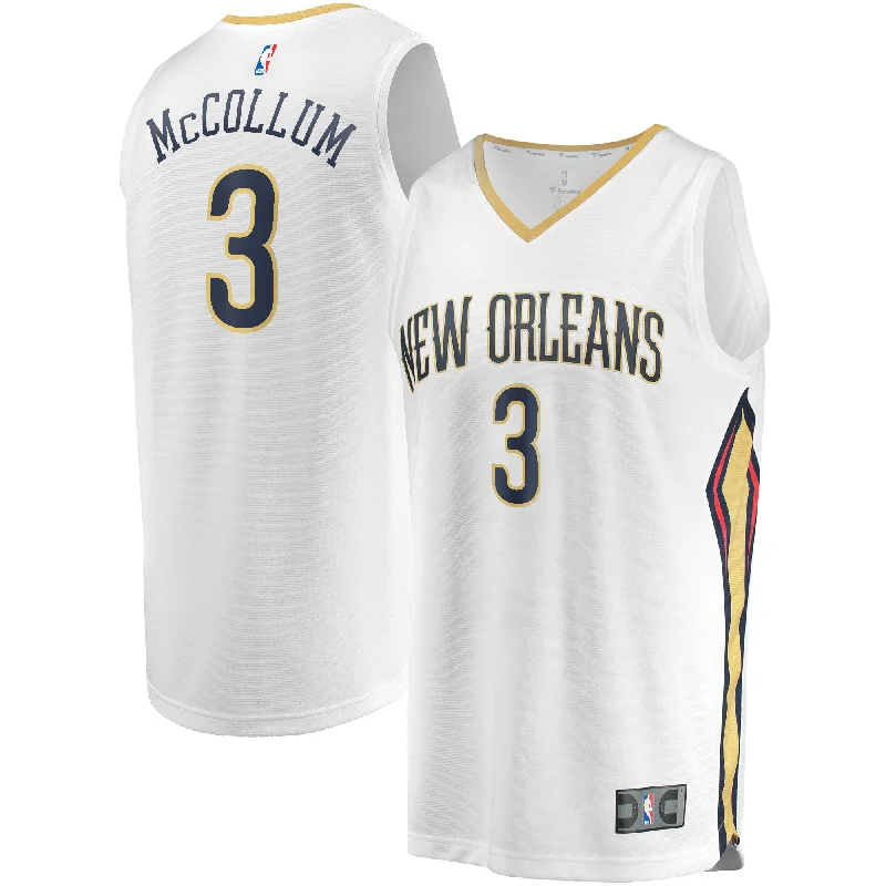 Basketball Jersey For Player-Specific Merchandise-C.j. Mccollum New Orleans Pelicans Branded Fast Break Basketball Jersey - Association Edition - White