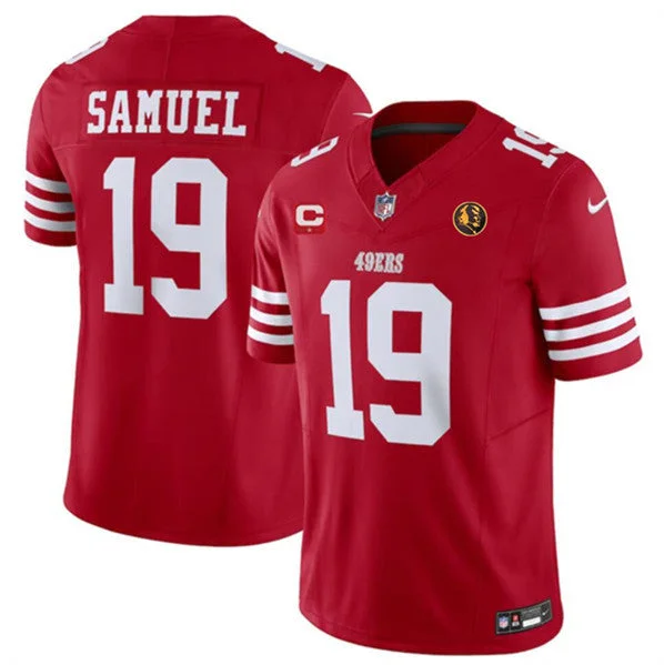 Football Jersey For Custom Fan Gear-Men's San Francisco 49ers #19 Deebo Samuel Red 2023 F.U.S.E. With 1-star C Patch And John Madden Patch Vapor Limited Football Stitched Jersey