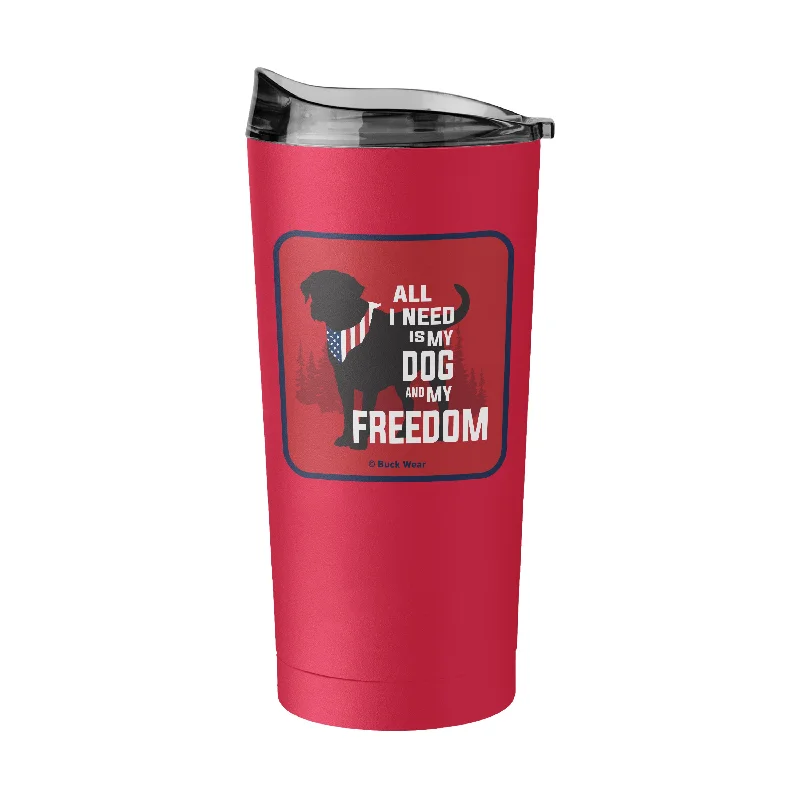 Team Mug For School Fundraisers-Freedom Dog 20oz Powder Coat Tumbler