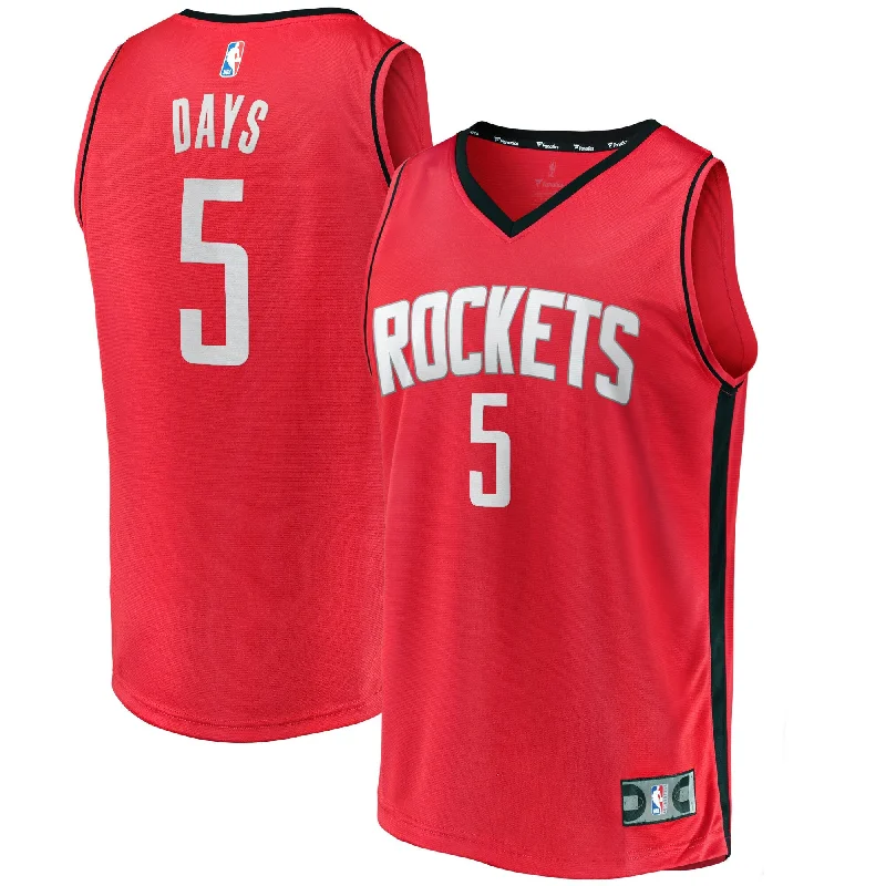 Basketball Jersey For Softball Custom Fan Merchandise-Darius Days Houston Rockets Branded Fast Break Player Basketball Jersey - Icon Edition - Red