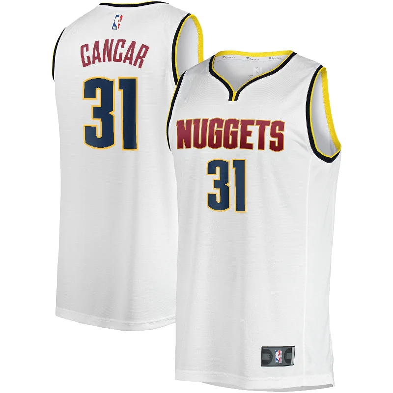 Basketball Jersey For Kids-Vlatko Cancar Denver Nuggets Branded Fast Break Player Basketball Jersey - Association Edition - White