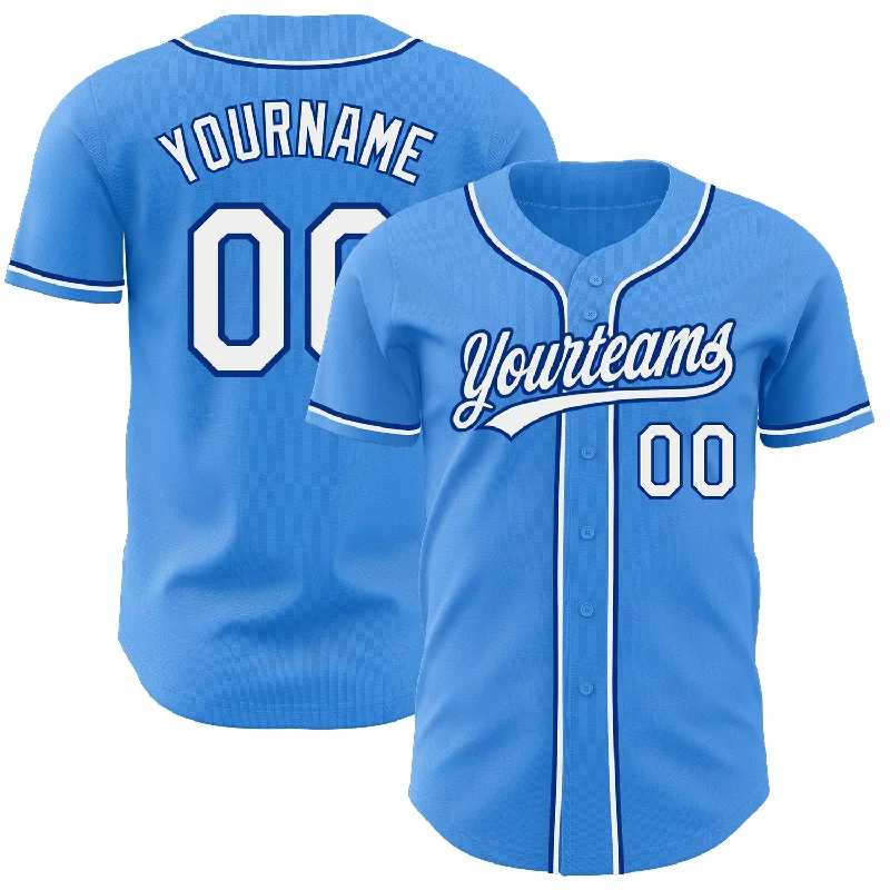 Baseball Jersey For Personalized Fan Apparel-Custom Electric Blue White-Royal Authentic Baseball Jersey