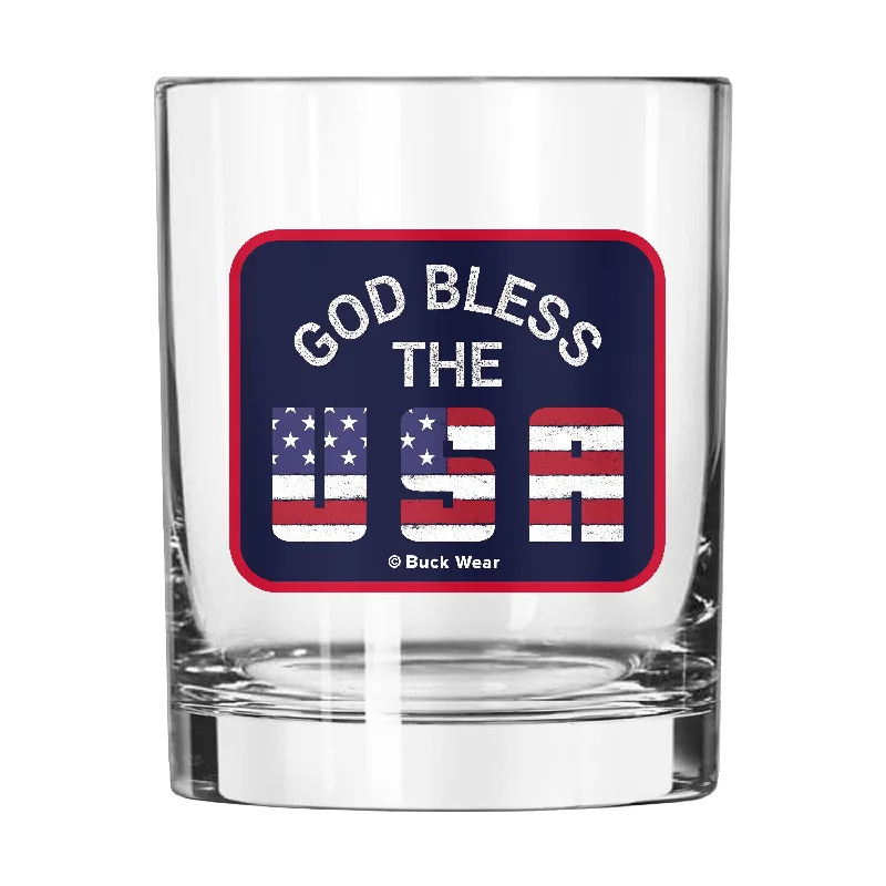 Team Mug For Custom School Fundraisers-Bless The U.S. 14oz Rocks Glass