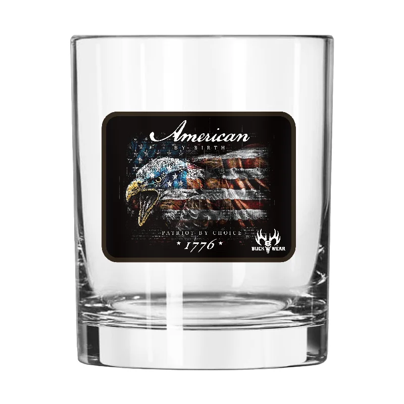 Team Mug For Personalized Team Fan Gear-American by Birth Eagle 14oz Rocks Glass